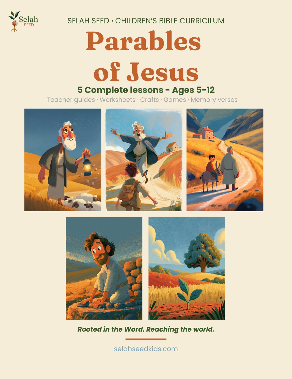 Parables of Jesus — Selah Seed complete bundle cover, 5 lessons for ages 5-12